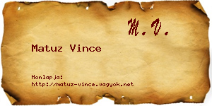Matuz Vince névjegykártya