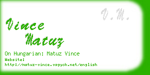 vince matuz business card